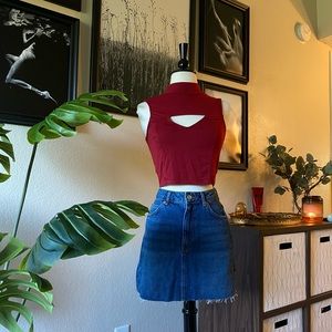 Dark red crop top